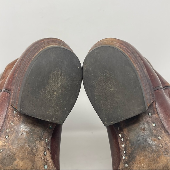 J Chisholm Cowboy Western Boots Mens 9 D Brown Leather Handcrafted Style 911 - Picture 16 of 16